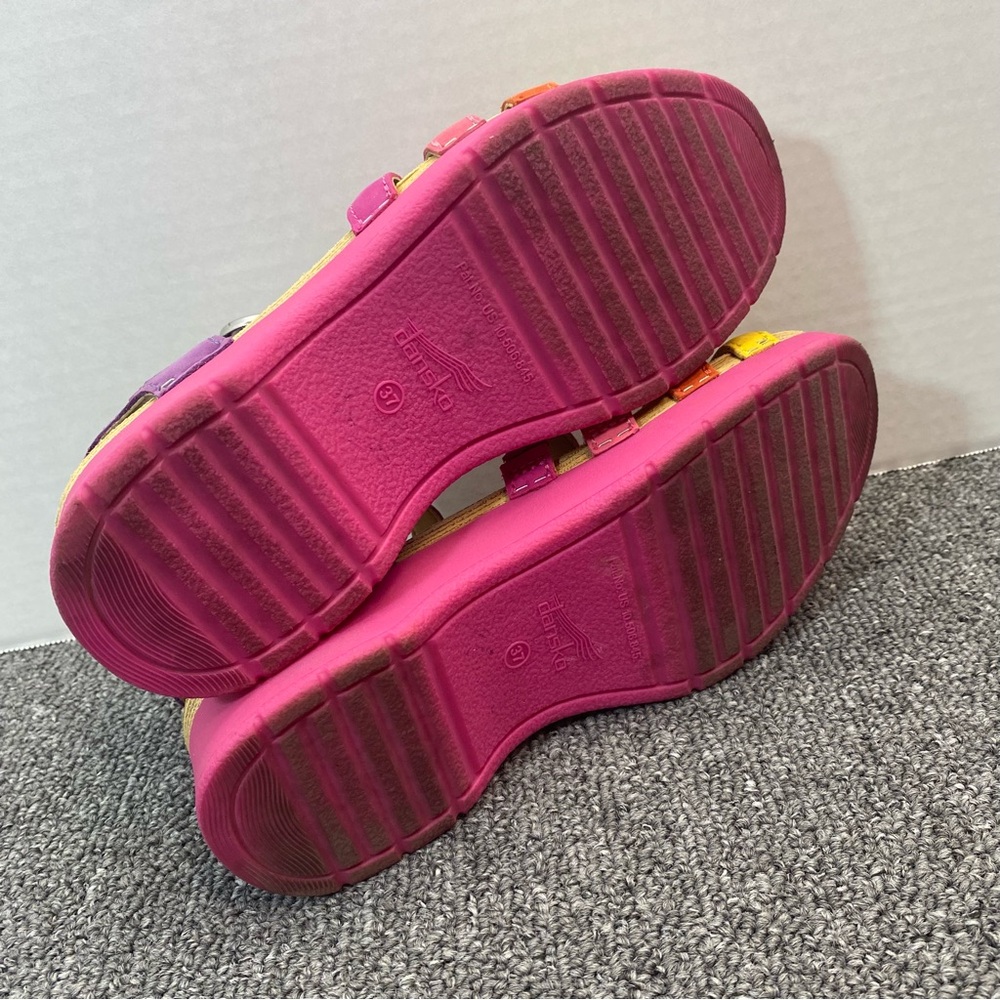 Dansko Roxie Women's Sandals Rainbow Milled Nubuck Strappy Comfort Vibrant 37 - Picture 9 of 10